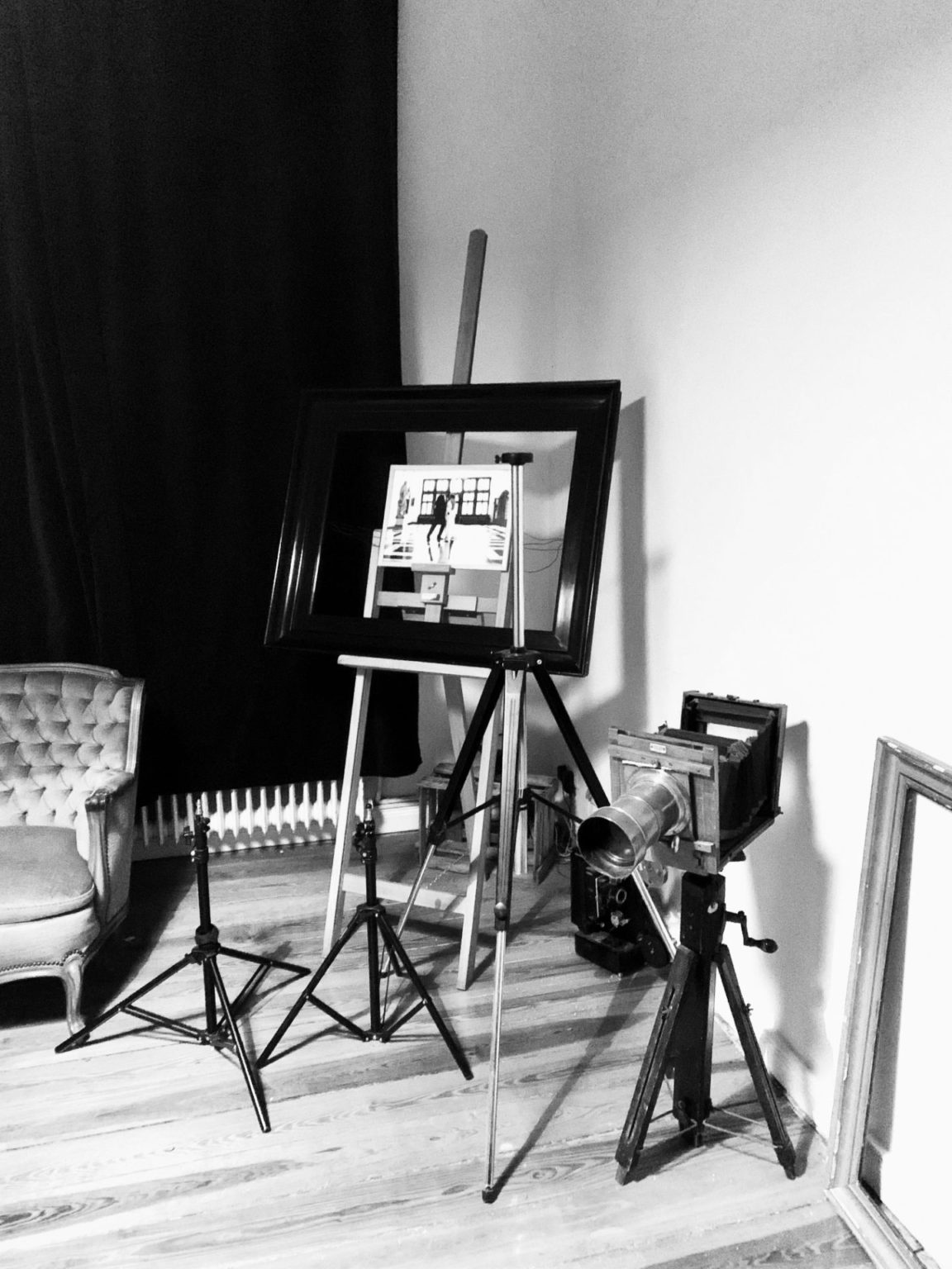 Studio-Aufbau mit Licht